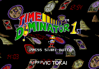 Time Dominator title screen for Sega Mega Drive